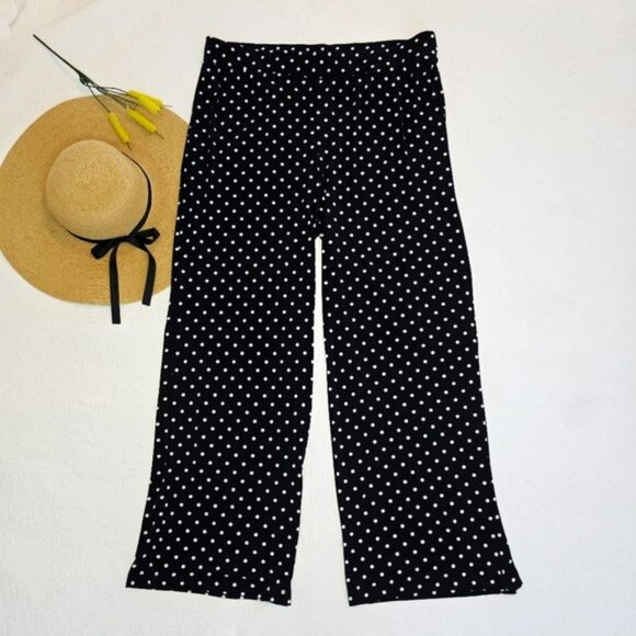 Chico's 3 Women's Pants Size XL 16 Black White Polka Dots Pull On Stretchy - Picture 12 of 12